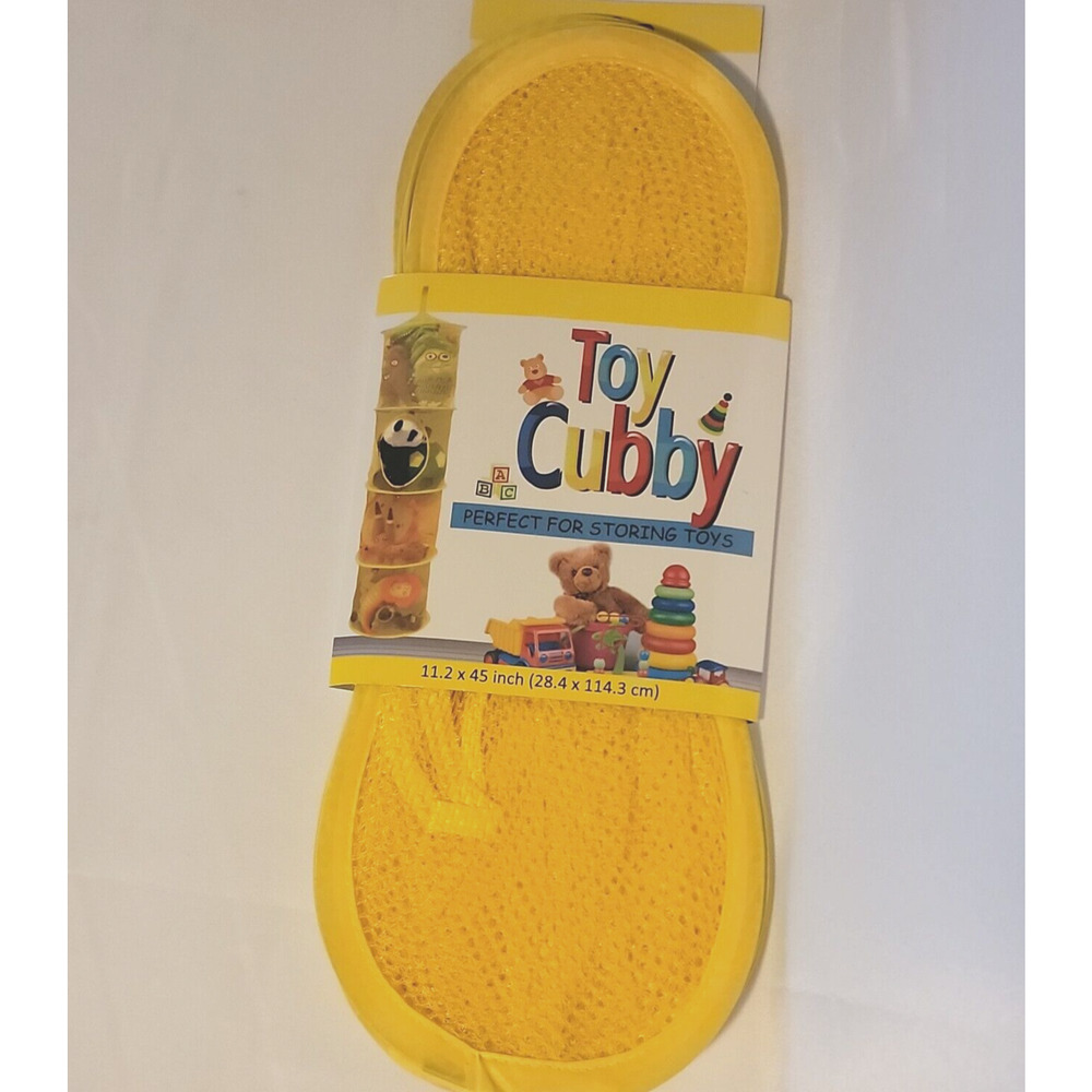 Toy Cubby 4 Compartment Mesh Toy Storage Clothing Storage Yellow 11.2 x 45"